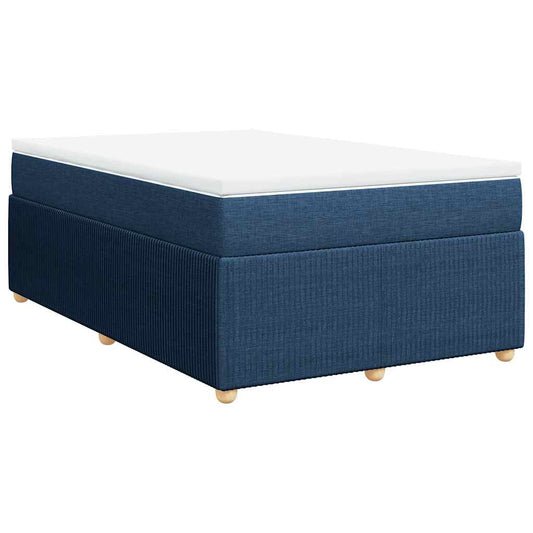 vidaXL Κρεβάτι Boxspring με Στρώμα Μπλε 120x190 εκ. Υφασμάτινο