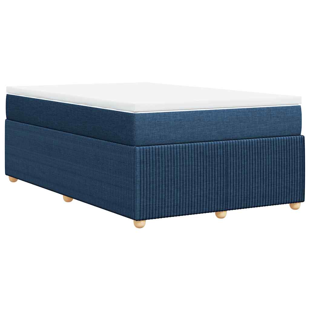 vidaXL Κρεβάτι Boxspring με Στρώμα Μπλε 120x190 εκ. Υφασμάτινο