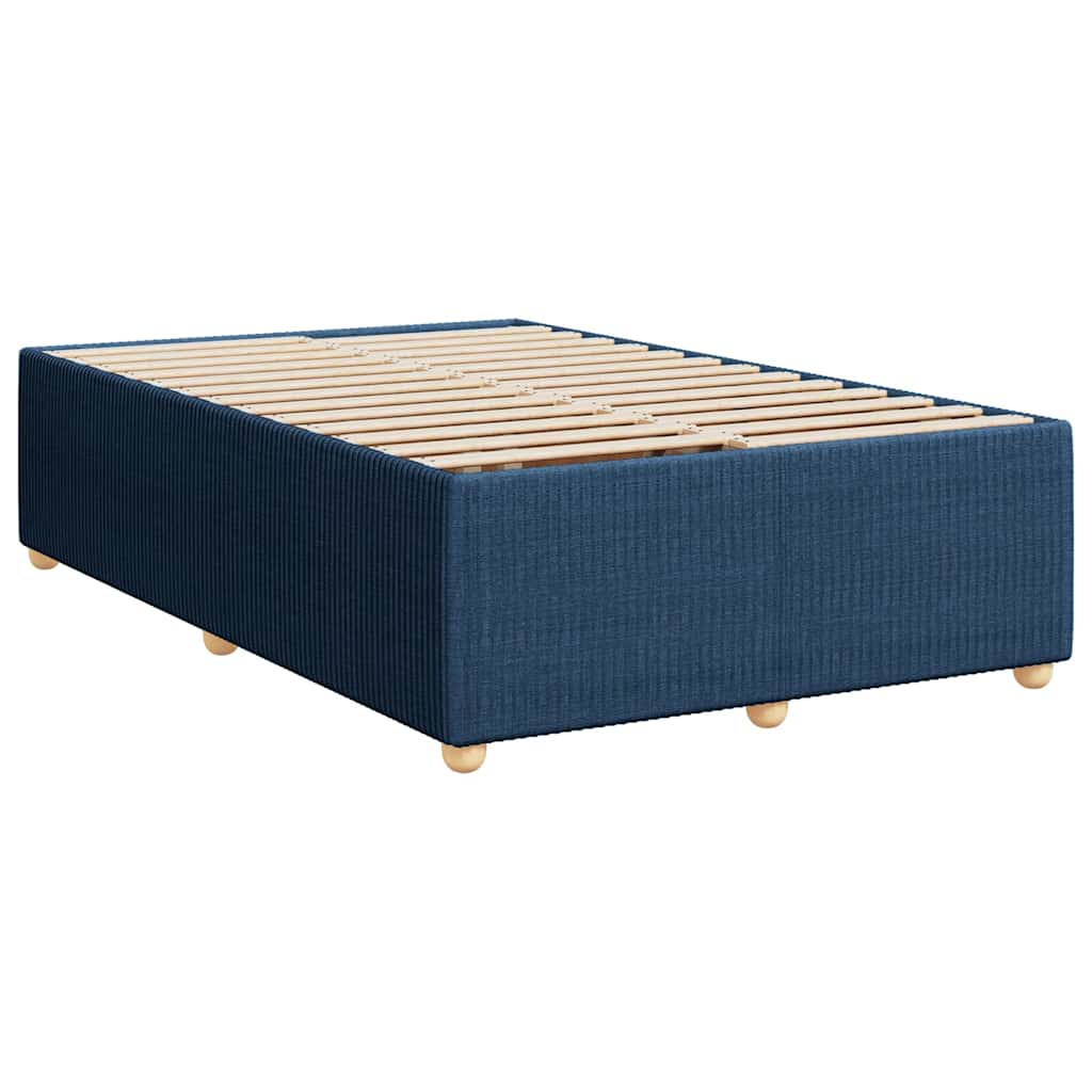 vidaXL Κρεβάτι Boxspring με Στρώμα Μπλε 120x190 εκ. Υφασμάτινο