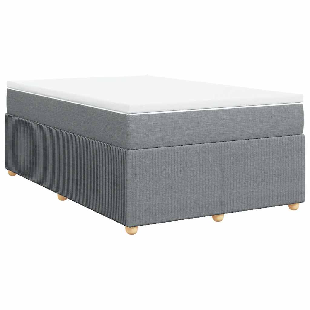 vidaXL Κρεβάτι Boxspring με Στρώμα Ανοιχτό Γκρι 120x200 εκ. Υφασμάτινο