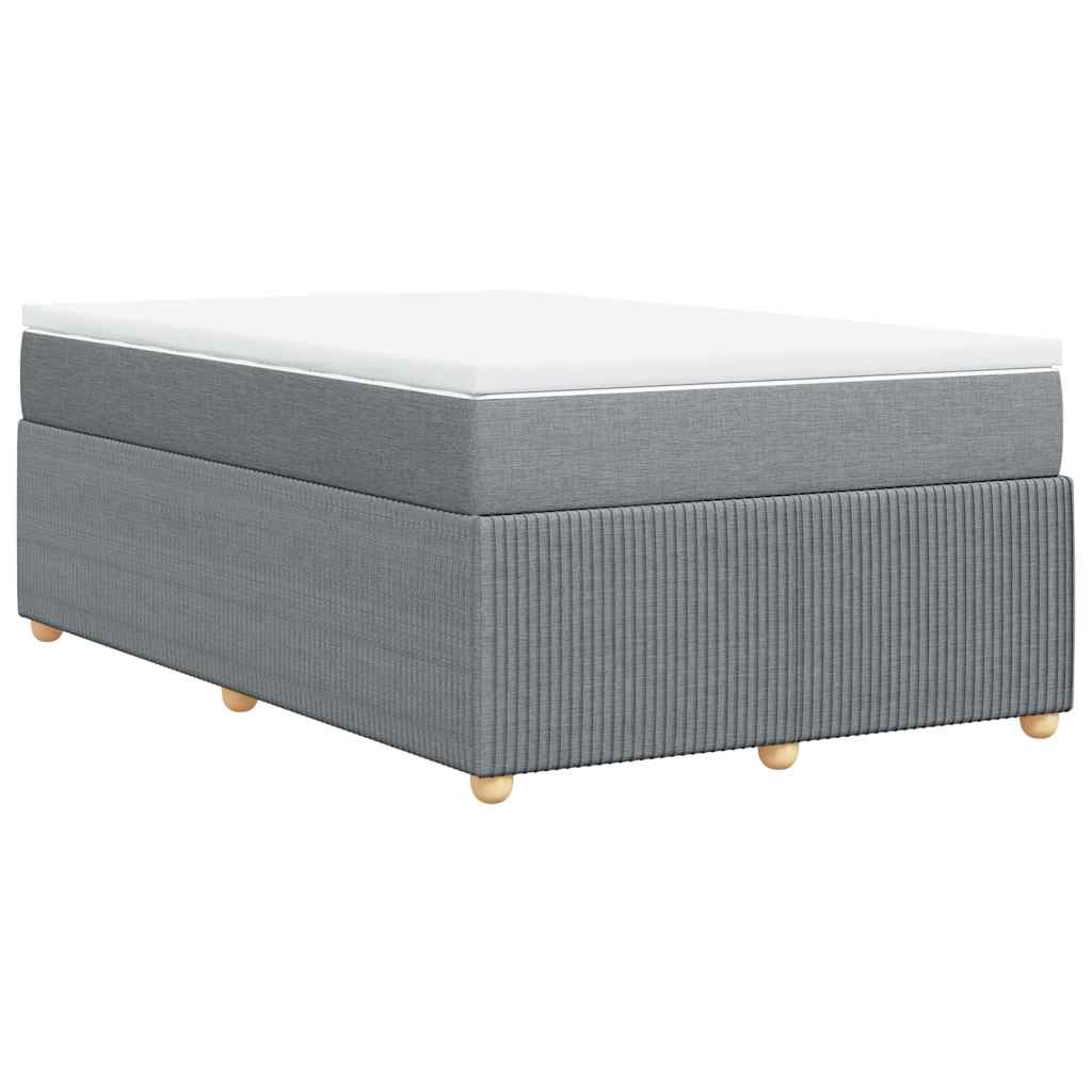vidaXL Κρεβάτι Boxspring με Στρώμα Ανοιχτό Γκρι 120x200 εκ. Υφασμάτινο