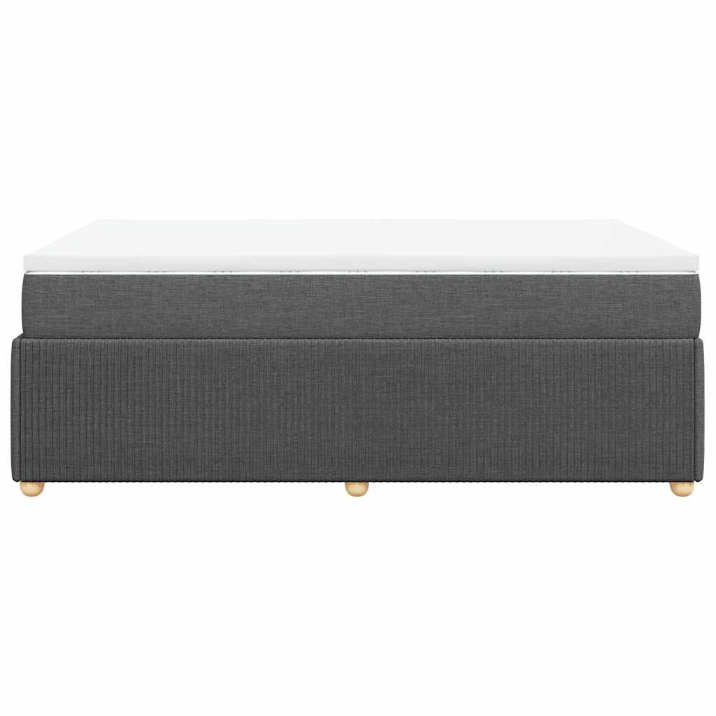 vidaXL Κρεβάτι Boxspring με Στρώμα Σκούρο Γκρι 120x200 εκ. Υφασμάτινο