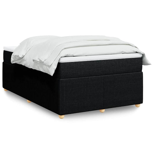 vidaXL Κρεβάτι Boxspring με Στρώμα Μαύρο 120x200 εκ. Υφασμάτινο