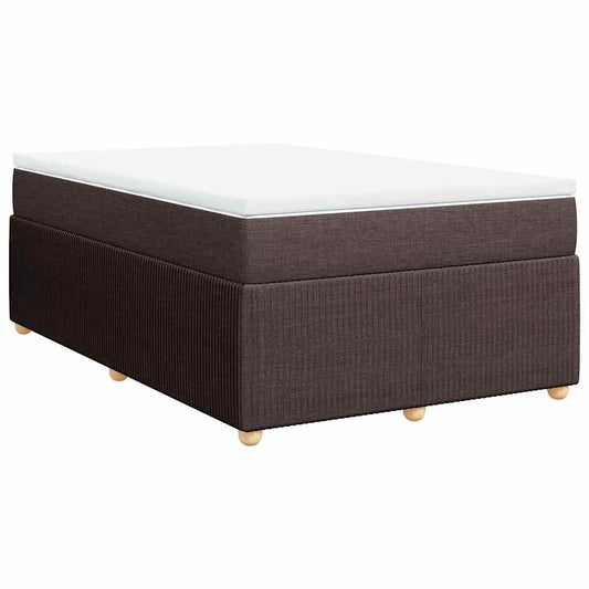 vidaXL Κρεβάτι Boxspring με Στρώμα Σκούρο Καφέ 120x200 εκ. Υφασμάτινο
