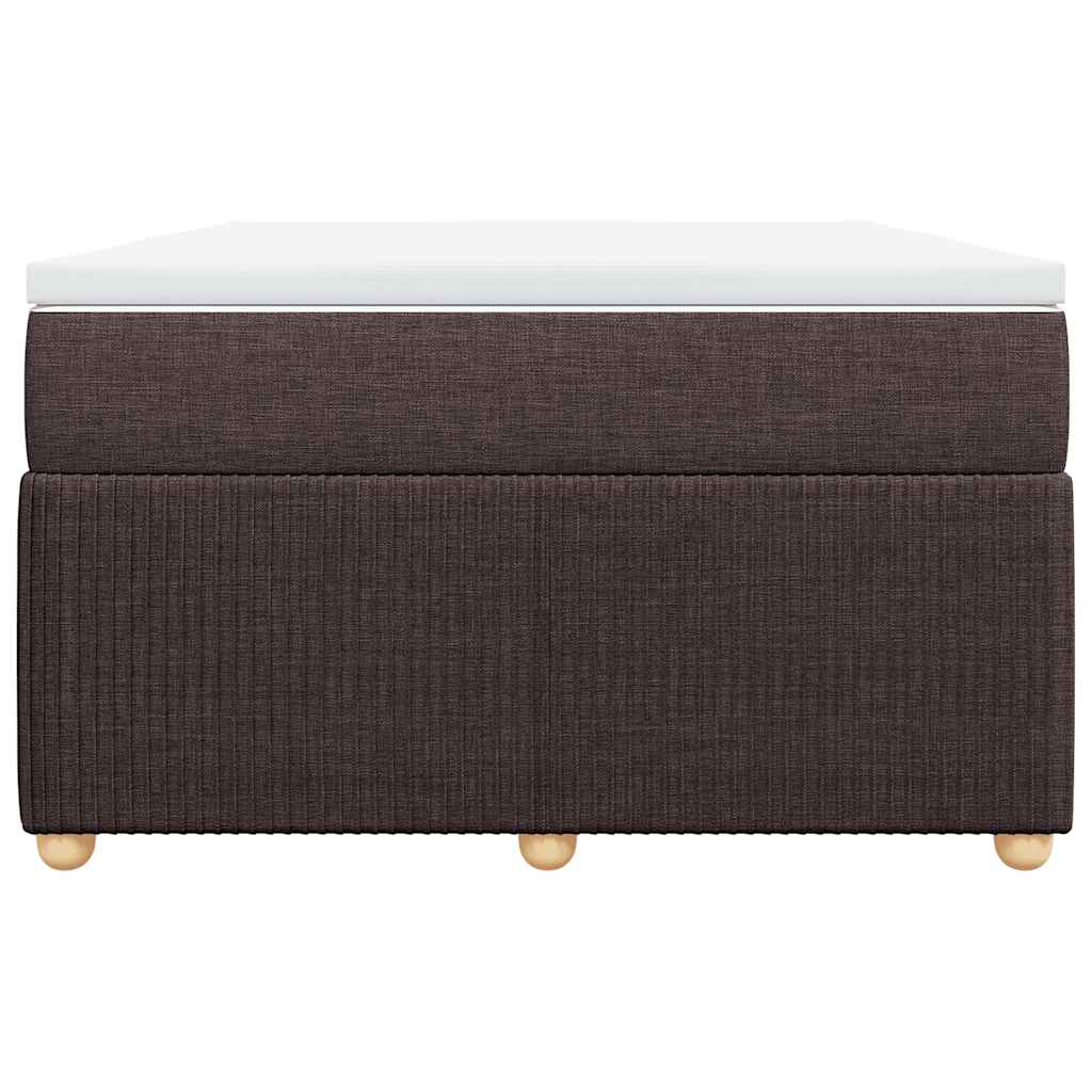vidaXL Κρεβάτι Boxspring με Στρώμα Σκούρο Καφέ 120x200 εκ. Υφασμάτινο