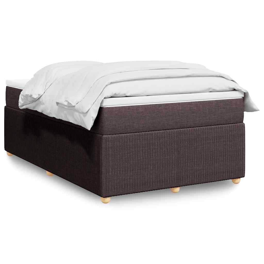vidaXL Κρεβάτι Boxspring με Στρώμα Σκούρο Καφέ 120x200 εκ. Υφασμάτινο