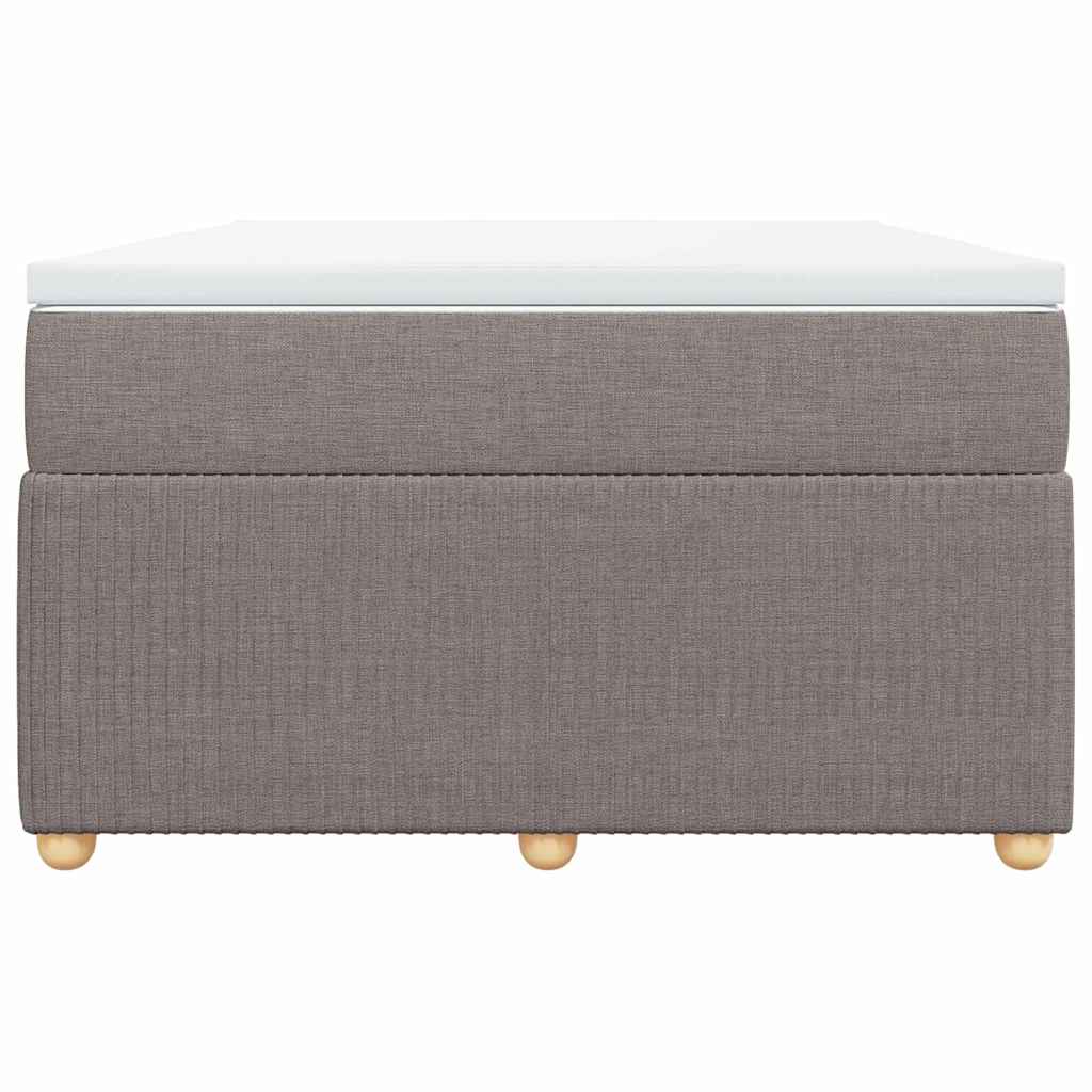 vidaXL Κρεβάτι Boxspring με Στρώμα Taupe 120x200 εκ. Υφασμάτινο
