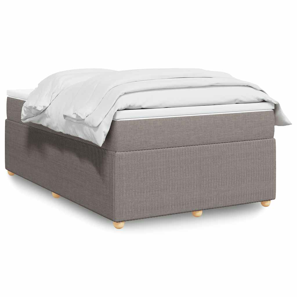 vidaXL Κρεβάτι Boxspring με Στρώμα Taupe 120x200 εκ. Υφασμάτινο