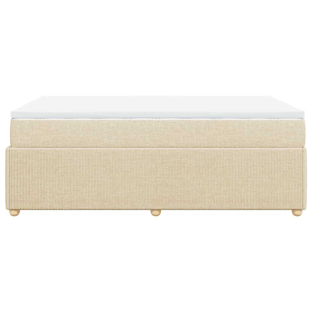 vidaXL Κρεβάτι Boxspring με Στρώμα Κρεμ 120x200 εκ. Υφασμάτινο
