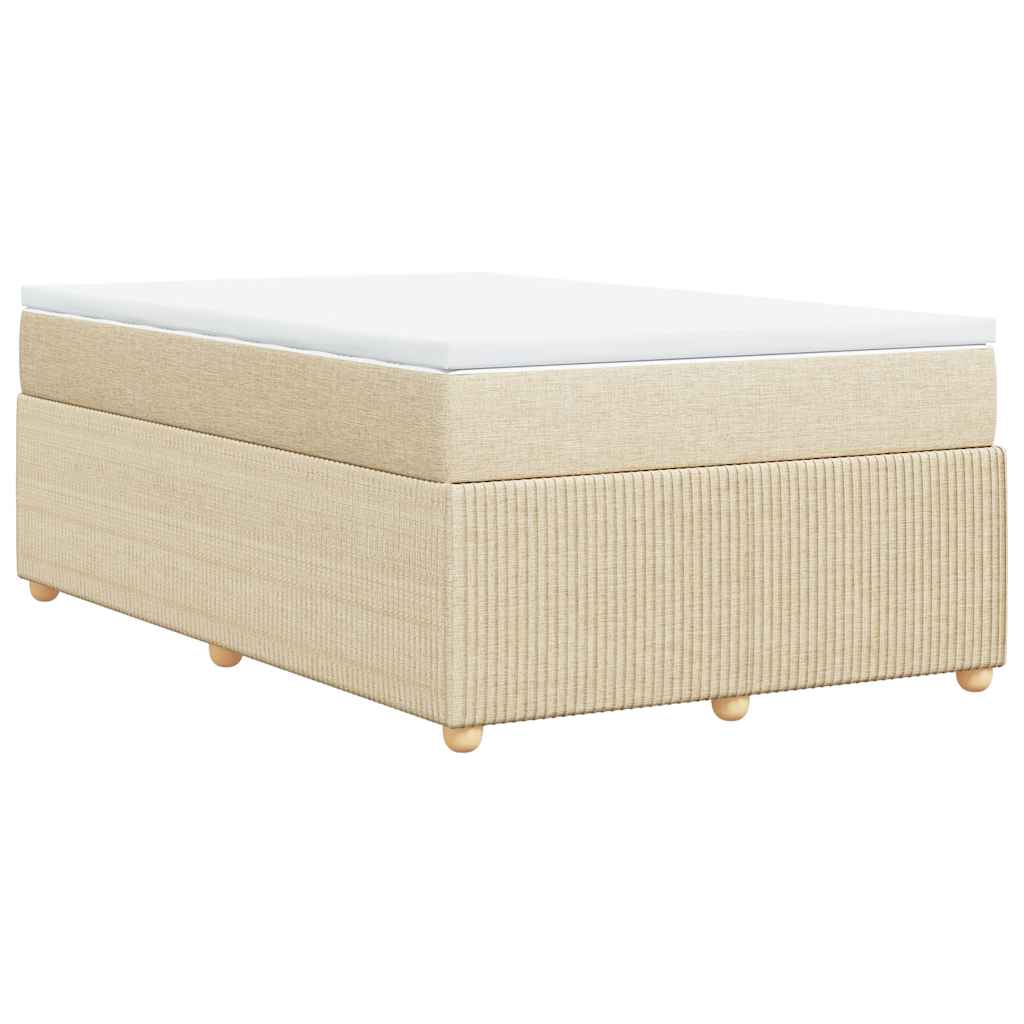 vidaXL Κρεβάτι Boxspring με Στρώμα Κρεμ 120x200 εκ. Υφασμάτινο