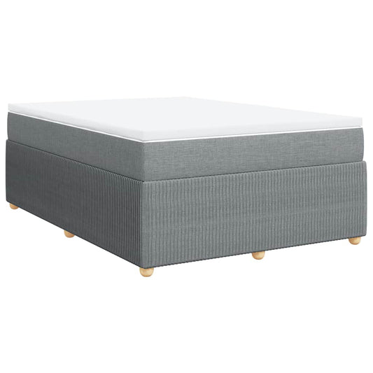 vidaXL Κρεβάτι Boxspring με Στρώμα Ανοιχτό Γκρι 140x190 εκ. Υφασμάτινο