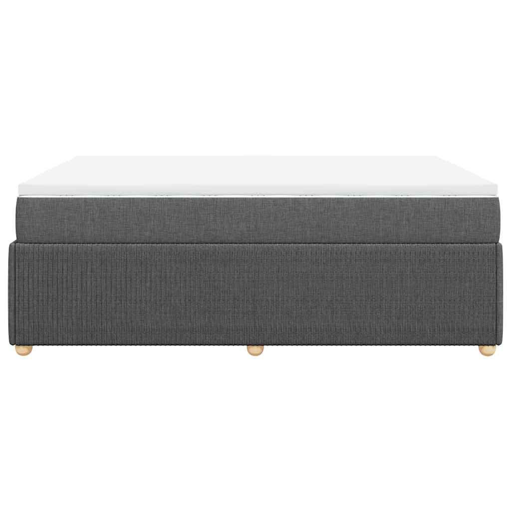 vidaXL Κρεβάτι Boxspring με Στρώμα Σκούρο Γκρι 140x190 εκ. Υφασμάτινο