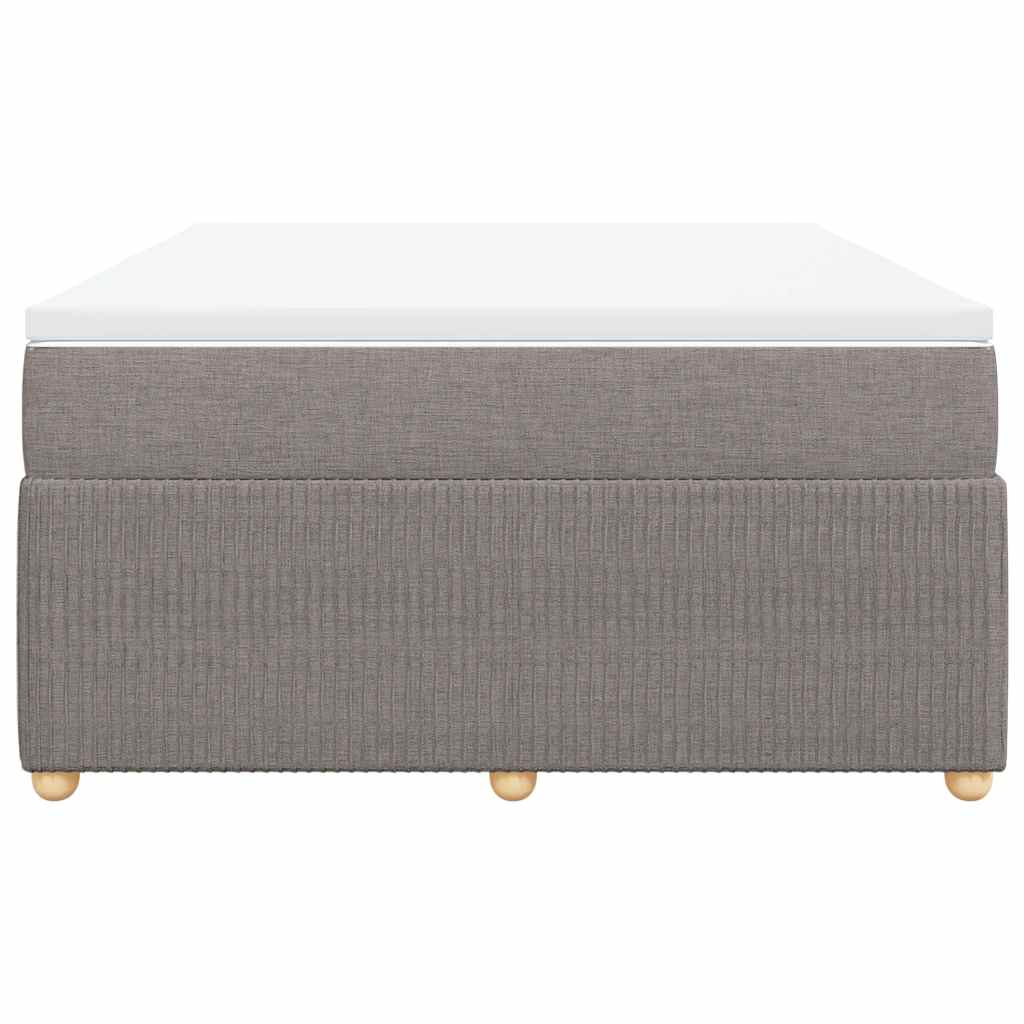 vidaXL Κρεβάτι Boxspring με Στρώμα Taupe 140x190 εκ. Υφασμάτινο