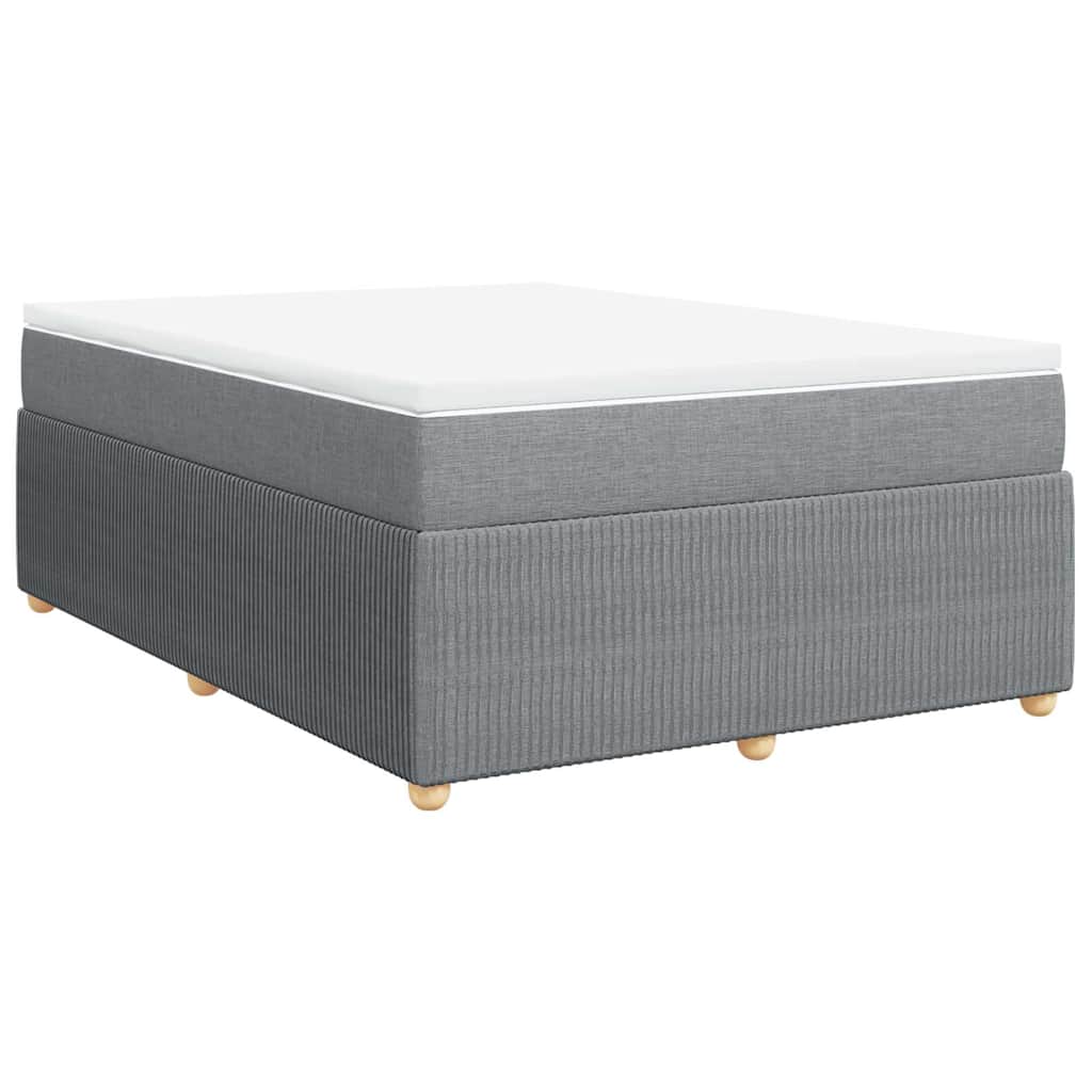 vidaXL Κρεβάτι Boxspring με Στρώμα Ανοιχτό Γκρι 140x200 εκ. Υφασμάτινο