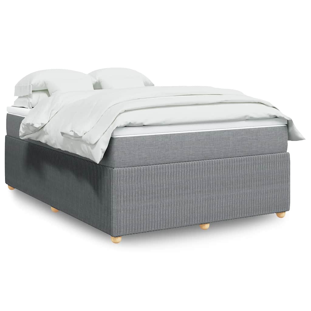 vidaXL Κρεβάτι Boxspring με Στρώμα Ανοιχτό Γκρι 140x200 εκ. Υφασμάτινο