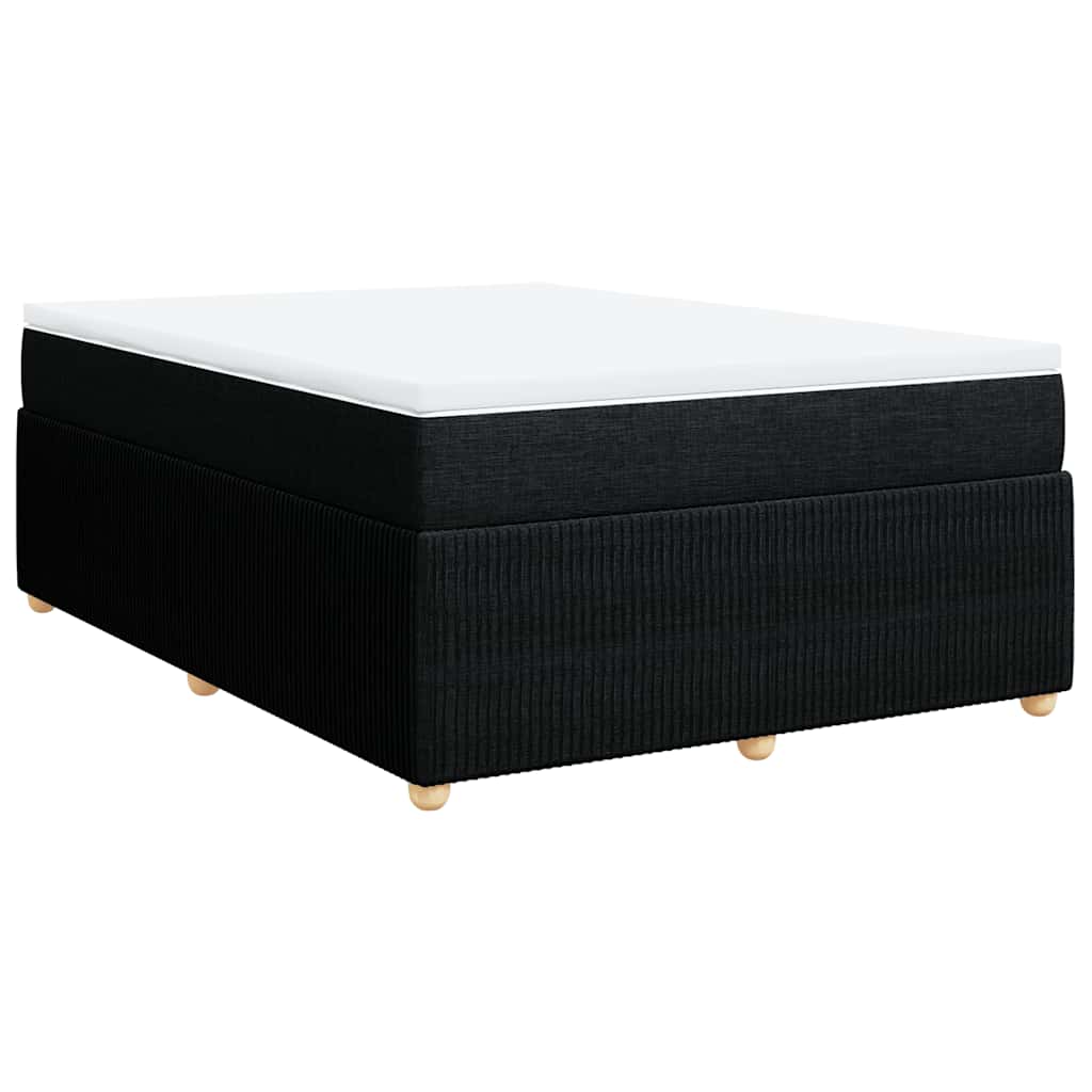 vidaXL Κρεβάτι Boxspring με Στρώμα Μαύρο 140x200 εκ. Υφασμάτινο