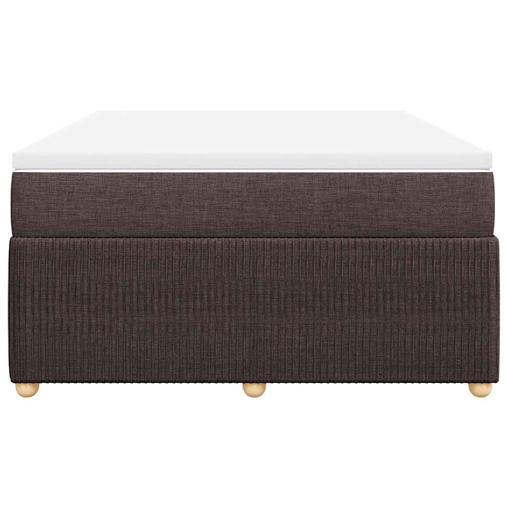 vidaXL Κρεβάτι Boxspring με Στρώμα Σκούρο Καφέ 140x200 εκ Υφασμάτινο