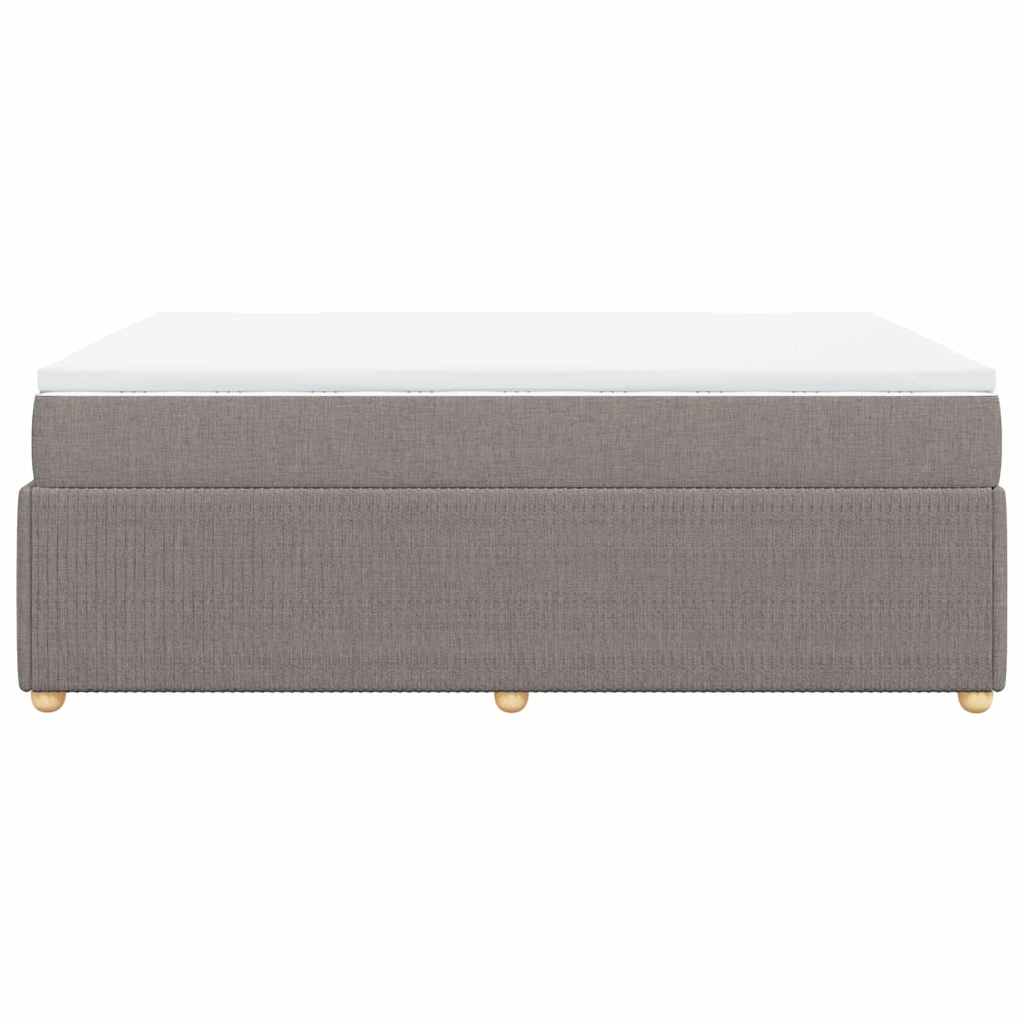 vidaXL Κρεβάτι Boxspring με Στρώμα Taupe 140x200 εκ. Υφασμάτινο
