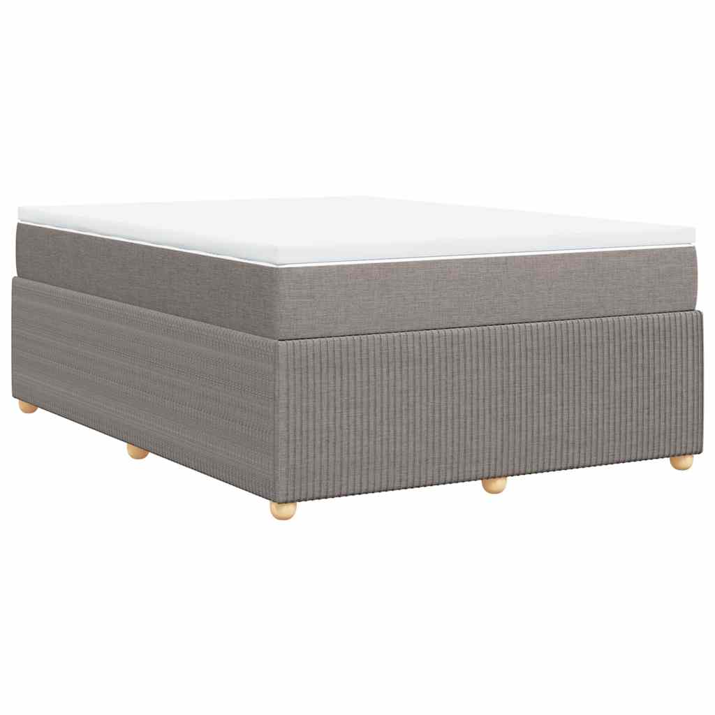 vidaXL Κρεβάτι Boxspring με Στρώμα Taupe 140x200 εκ. Υφασμάτινο