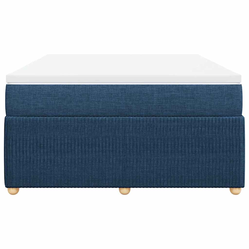 vidaXL Κρεβάτι Boxspring με Στρώμα Μπλε 140x200 εκ. Υφασμάτινο