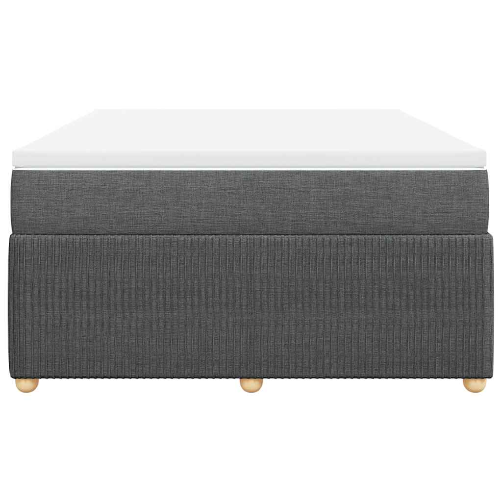 vidaXL Κρεβάτι Boxspring με Στρώμα Σκούρο Γκρι 160x200 εκ Υφασμάτινο