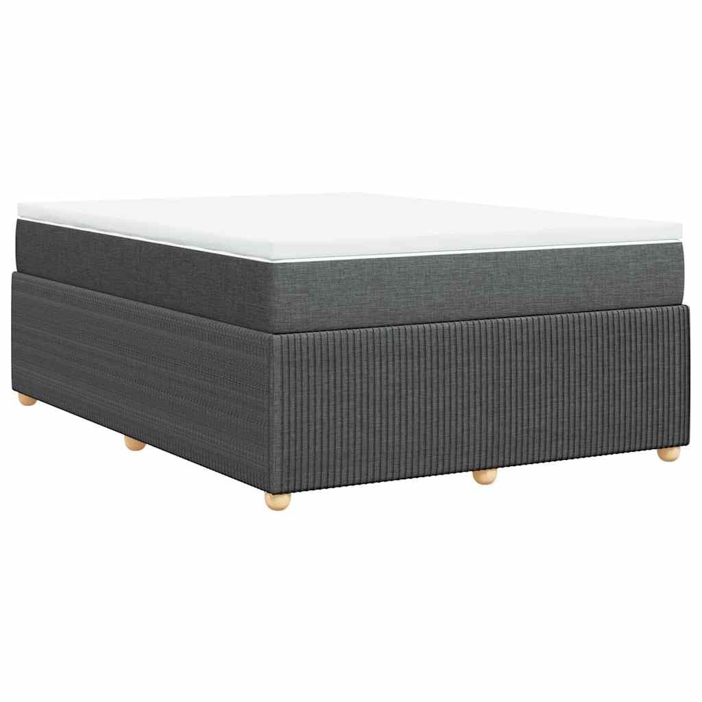 vidaXL Κρεβάτι Boxspring με Στρώμα Σκούρο Γκρι 160x200 εκ Υφασμάτινο