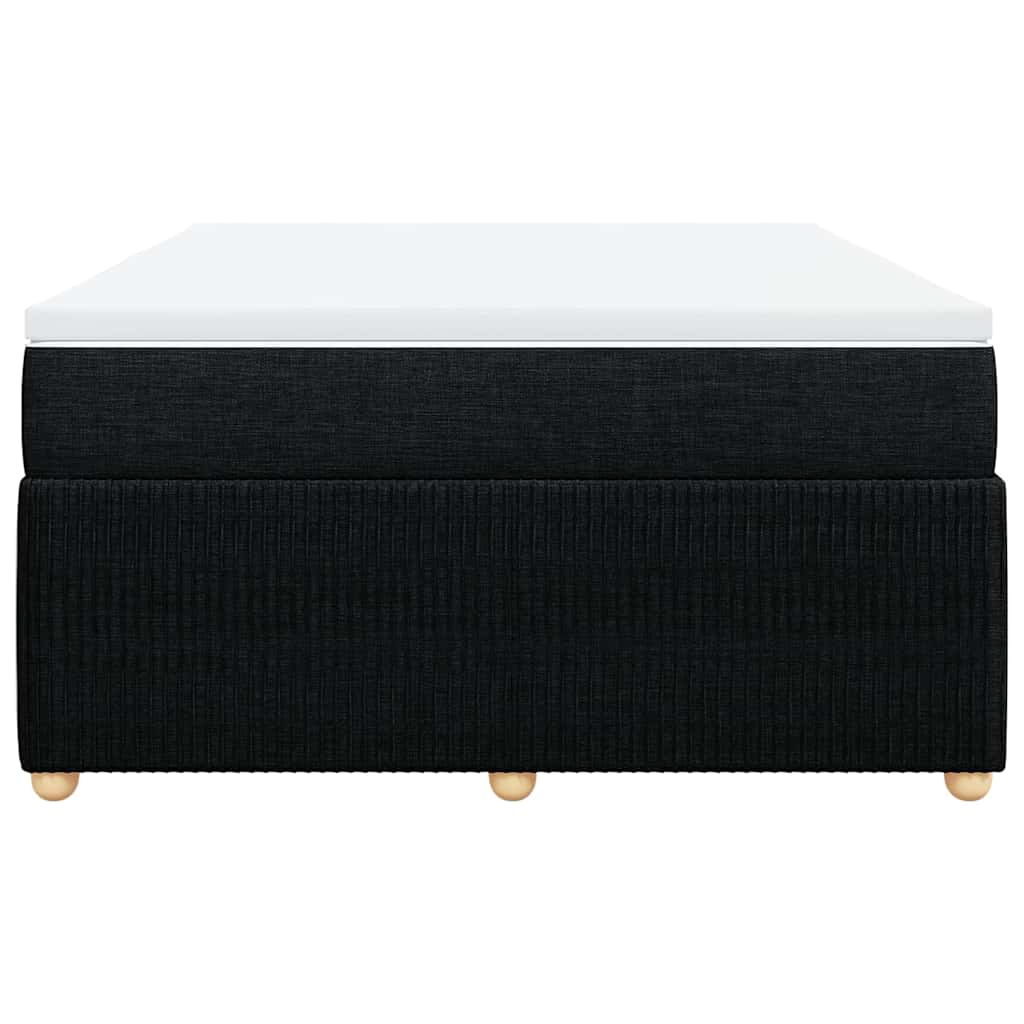 vidaXL Κρεβάτι Boxspring με Στρώμα Μαύρο 160x200 εκ. Υφασμάτινο