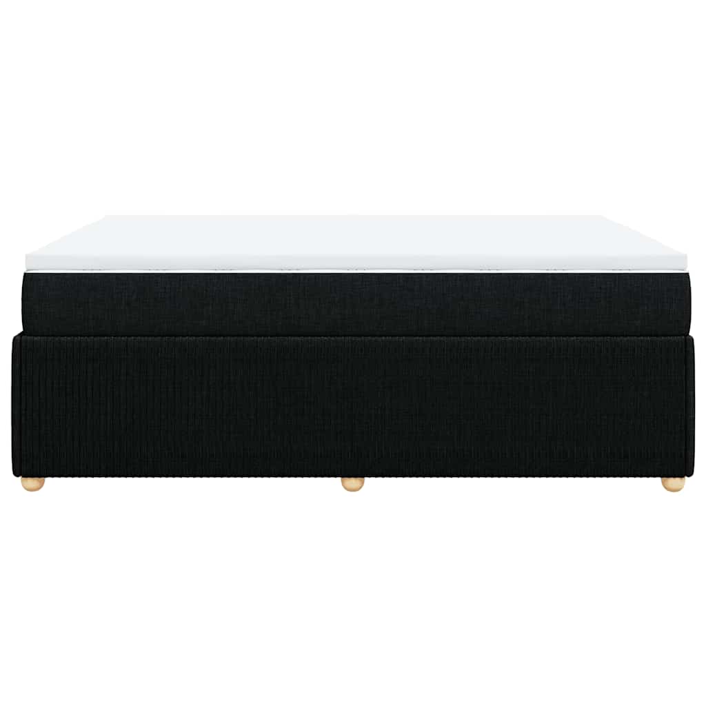 vidaXL Κρεβάτι Boxspring με Στρώμα Μαύρο 160x200 εκ. Υφασμάτινο