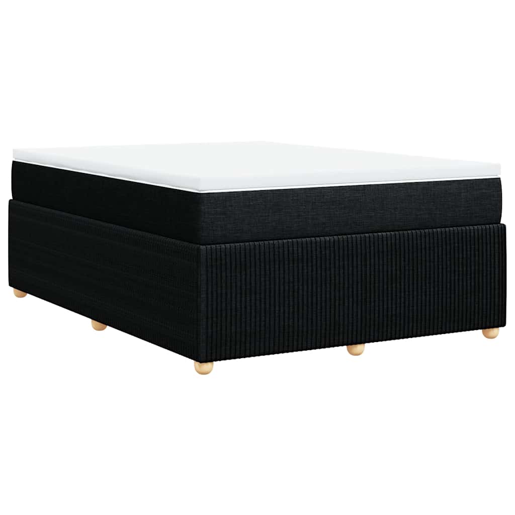 vidaXL Κρεβάτι Boxspring με Στρώμα Μαύρο 160x200 εκ. Υφασμάτινο