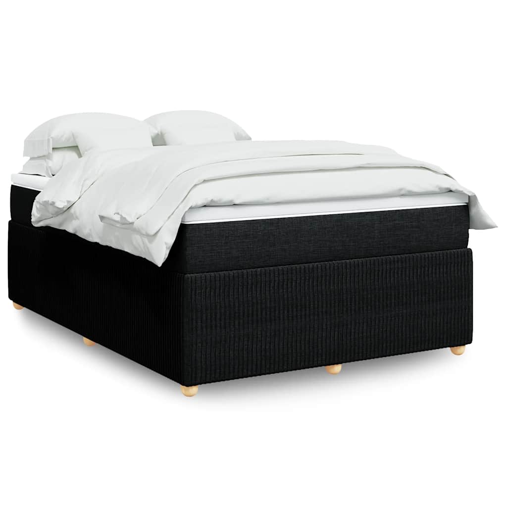 vidaXL Κρεβάτι Boxspring με Στρώμα Μαύρο 160x200 εκ. Υφασμάτινο