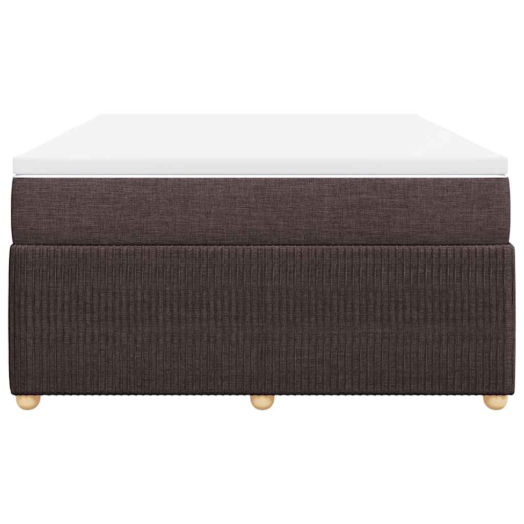 vidaXL Κρεβάτι Boxspring με Στρώμα Σκούρο Καφέ 160x200 εκ Υφασμάτινο