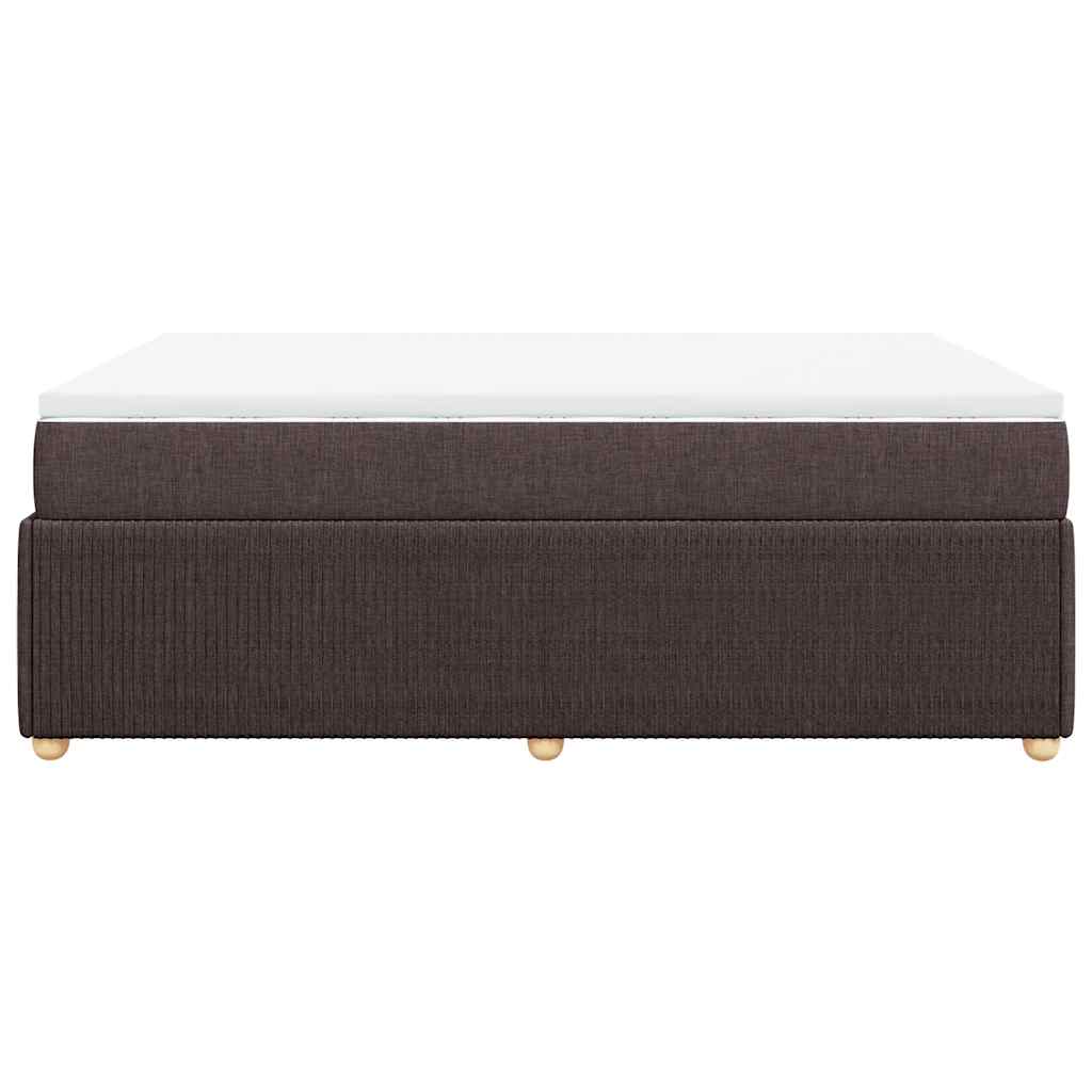 vidaXL Κρεβάτι Boxspring με Στρώμα Σκούρο Καφέ 160x200 εκ Υφασμάτινο