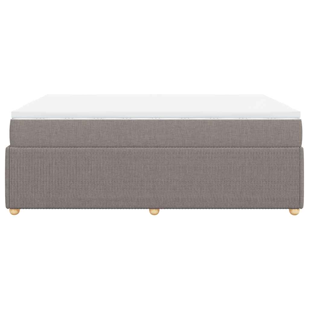 vidaXL Κρεβάτι Boxspring με Στρώμα Taupe 160x200 εκ. Υφασμάτινο