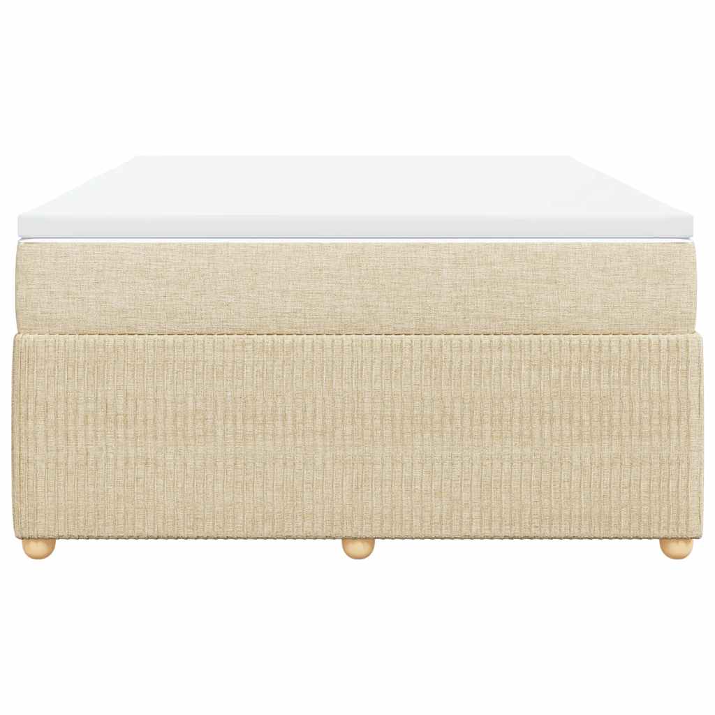 vidaXL Κρεβάτι Boxspring με Στρώμα Κρεμ 160x200 εκ. Υφασμάτινο