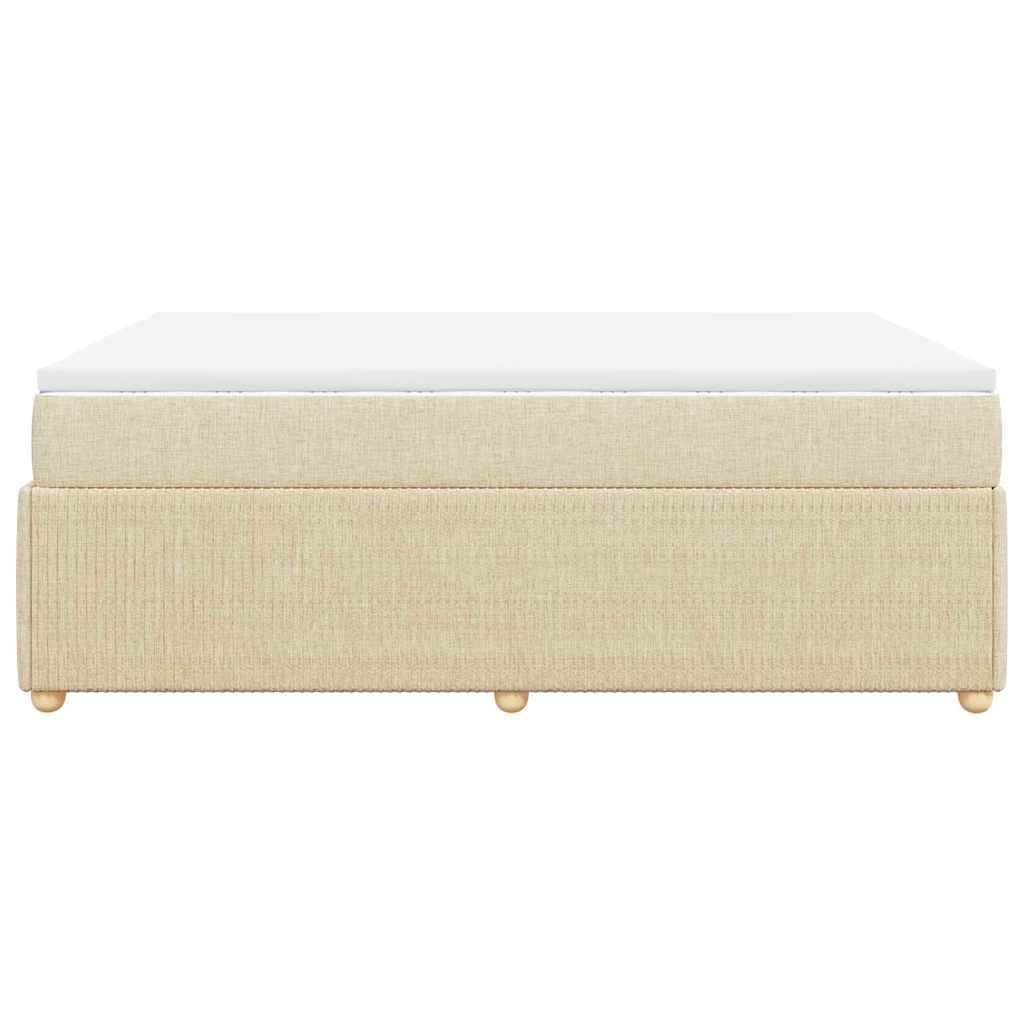vidaXL Κρεβάτι Boxspring με Στρώμα Κρεμ 160x200 εκ. Υφασμάτινο