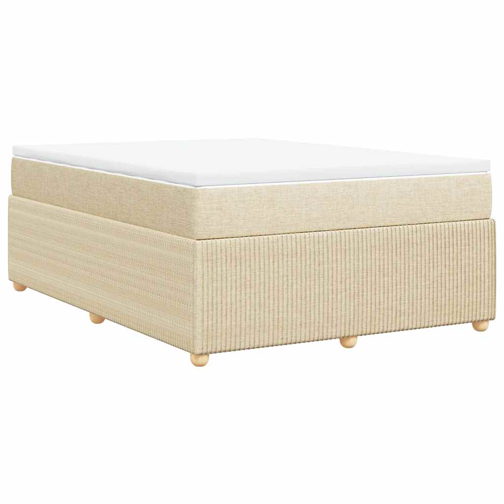 vidaXL Κρεβάτι Boxspring με Στρώμα Κρεμ 160x200 εκ. Υφασμάτινο