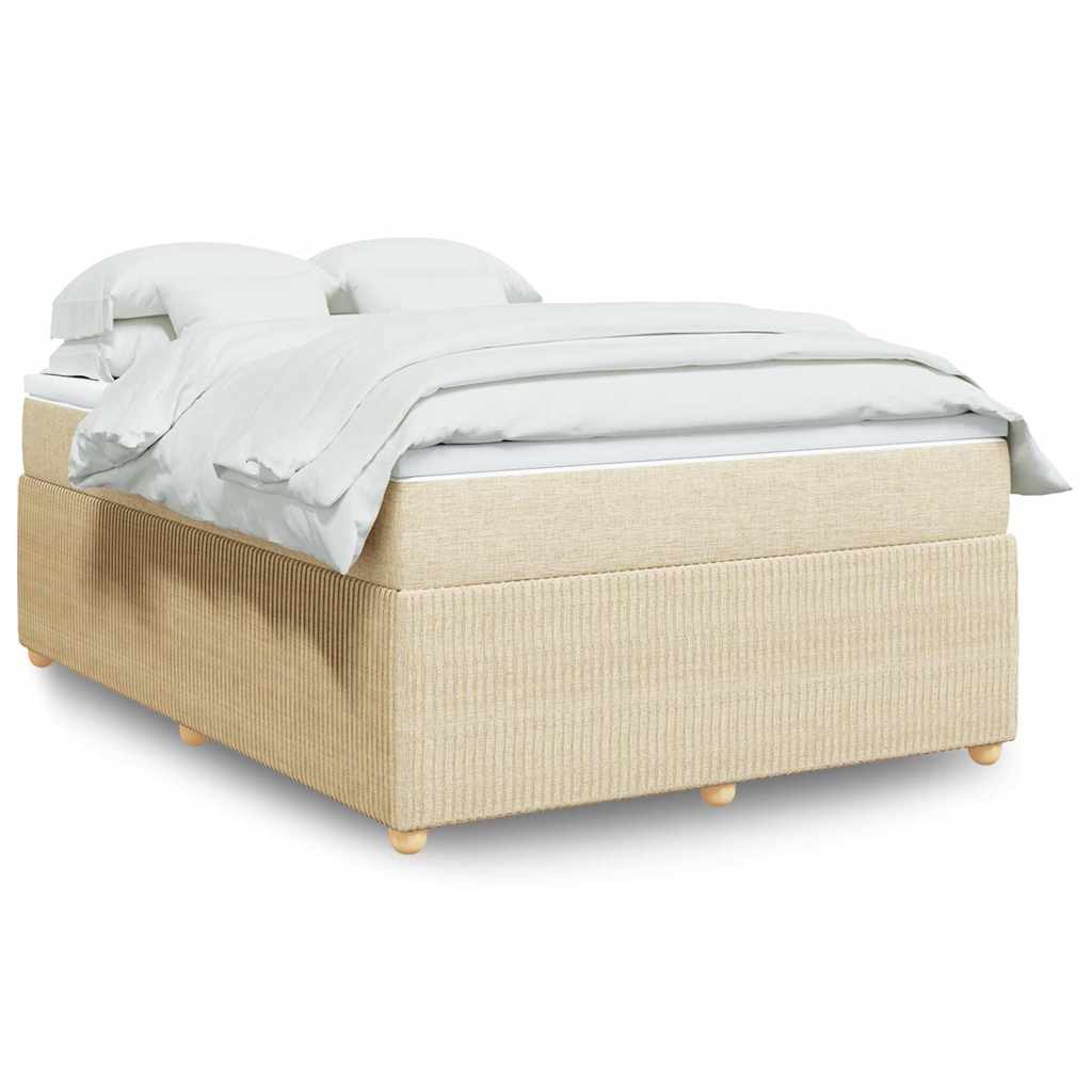 vidaXL Κρεβάτι Boxspring με Στρώμα Κρεμ 160x200 εκ. Υφασμάτινο