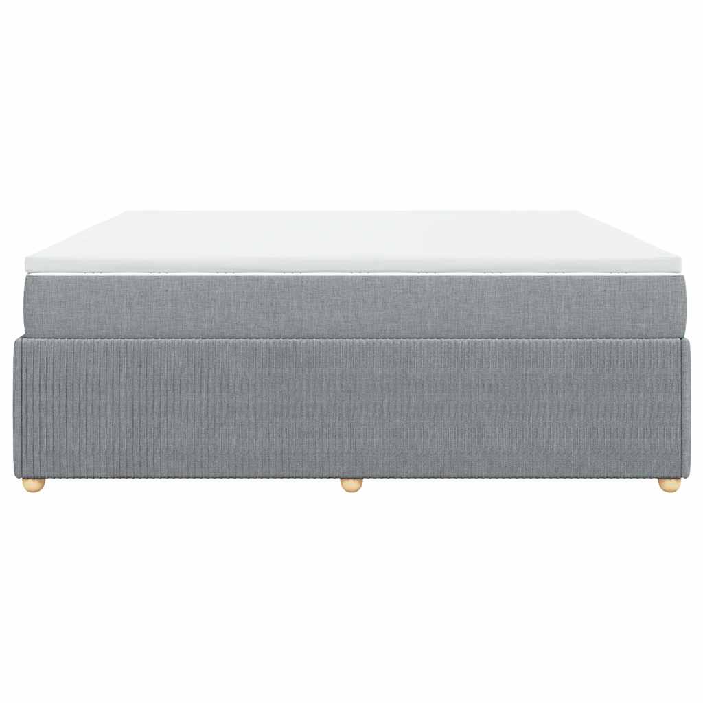 vidaXL Κρεβάτι Boxspring με Στρώμα Ανοιχτό Γκρι 180x200 εκ. Υφασμάτινο