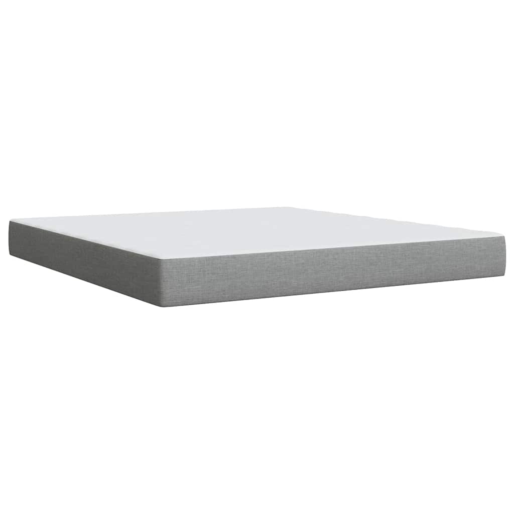 vidaXL Κρεβάτι Boxspring με Στρώμα Ανοιχτό Γκρι 180x200 εκ. Υφασμάτινο
