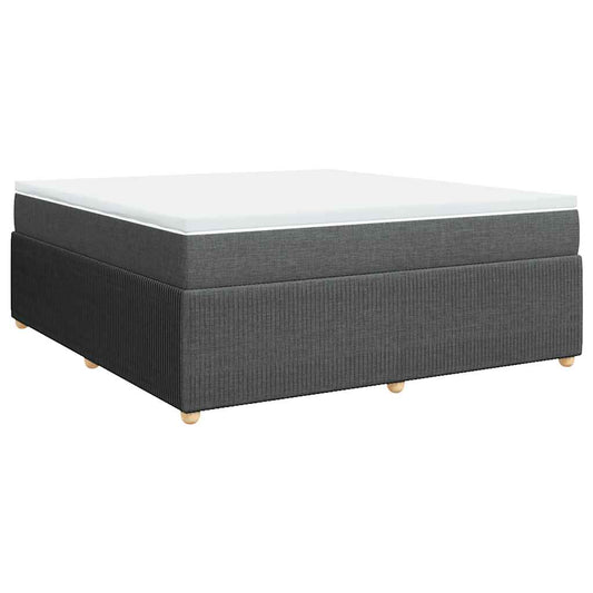 vidaXL Κρεβάτι Boxspring με Στρώμα Σκούρο Γκρι 180x200 εκ Υφασμάτιν