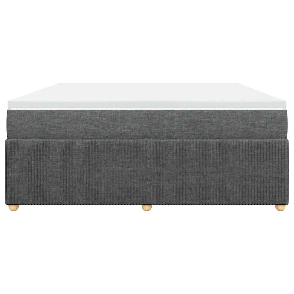 vidaXL Κρεβάτι Boxspring με Στρώμα Σκούρο Γκρι 180x200 εκ Υφασμάτιν