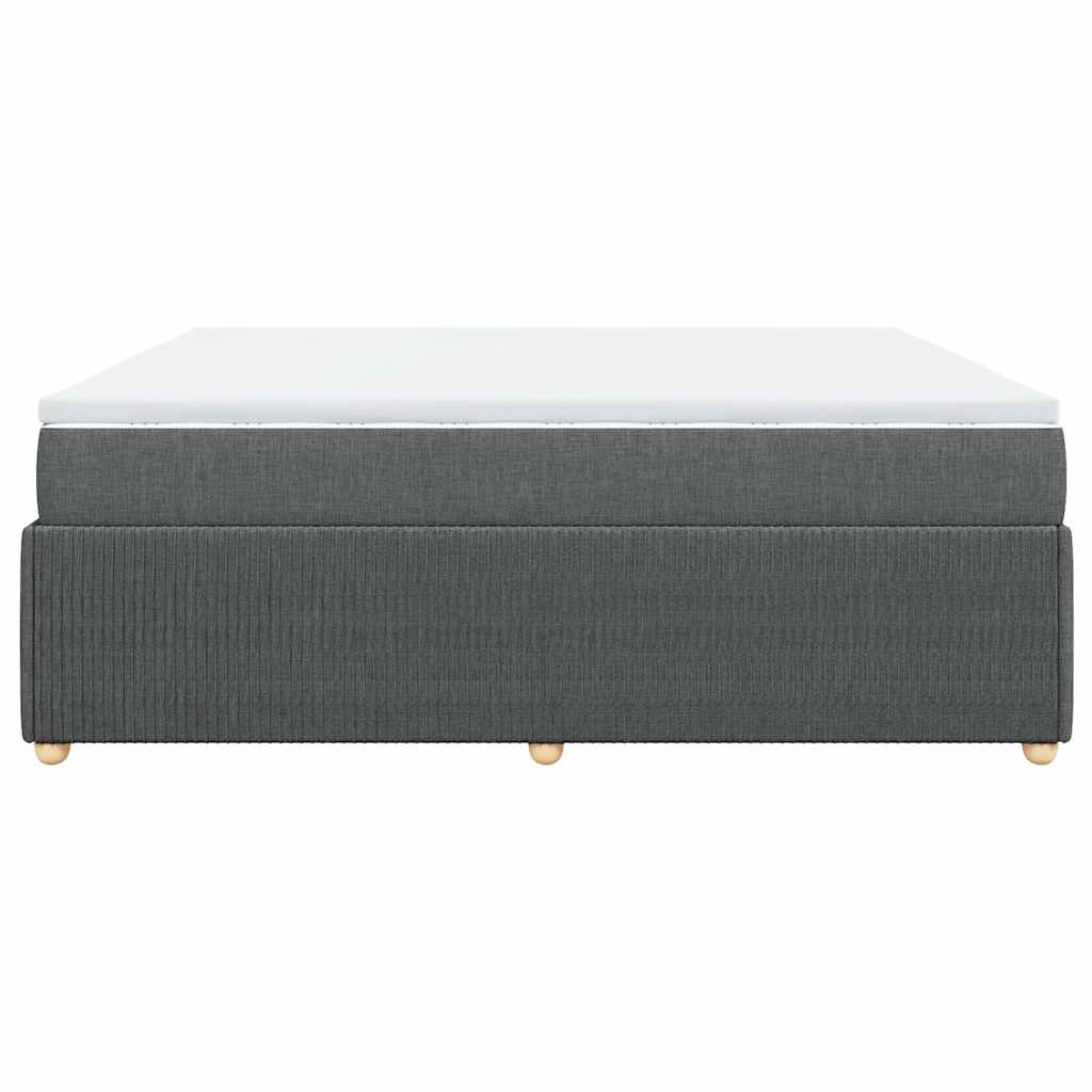 vidaXL Κρεβάτι Boxspring με Στρώμα Σκούρο Γκρι 180x200 εκ Υφασμάτιν