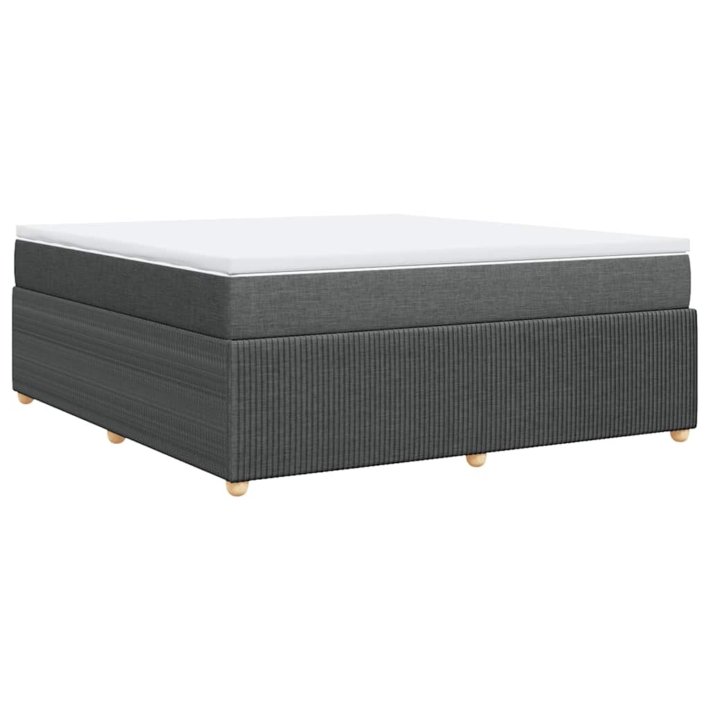 vidaXL Κρεβάτι Boxspring με Στρώμα Σκούρο Γκρι 180x200 εκ Υφασμάτιν
