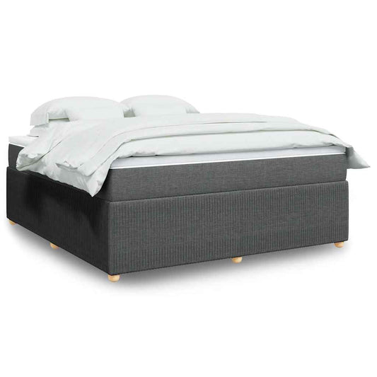 vidaXL Κρεβάτι Boxspring με Στρώμα Σκούρο Γκρι 180x200 εκ Υφασμάτιν