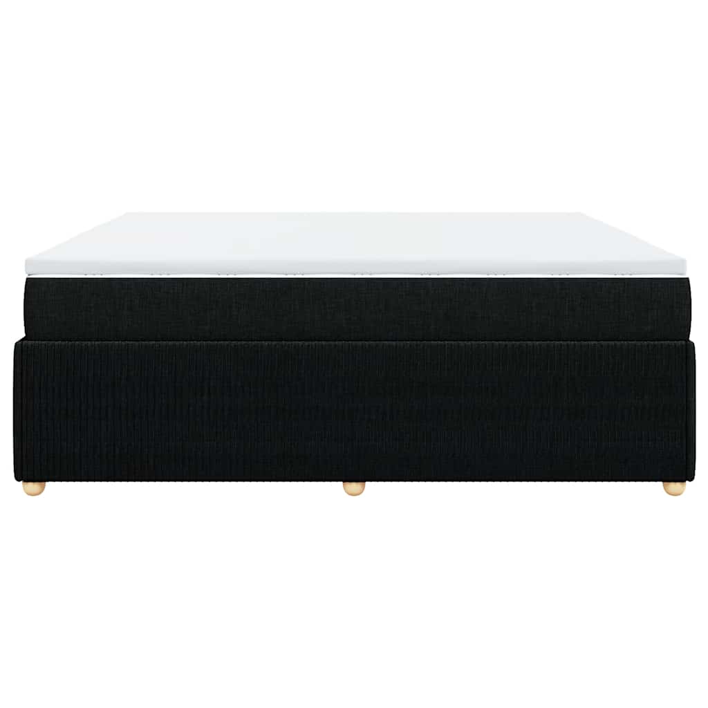 vidaXL Κρεβάτι Boxspring με Στρώμα Μαύρο 180x200 εκ. Υφασμάτινο