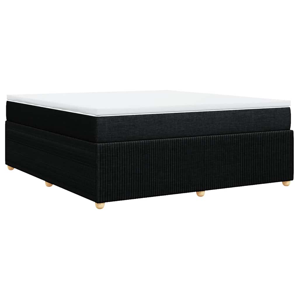 vidaXL Κρεβάτι Boxspring με Στρώμα Μαύρο 180x200 εκ. Υφασμάτινο