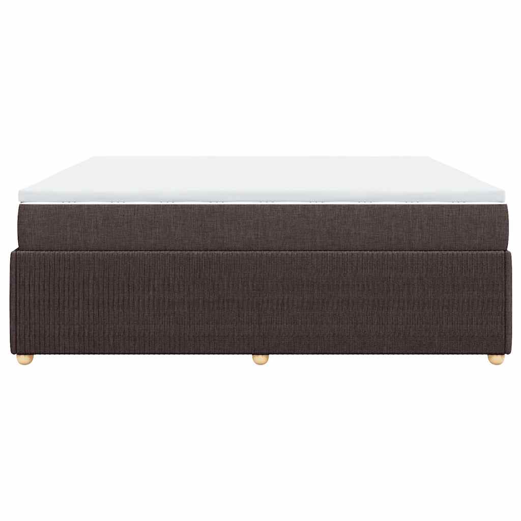 vidaXL Κρεβάτι Boxspring με Στρώμα Σκούρο Καφέ 180x200 εκ Υφασμάτινο