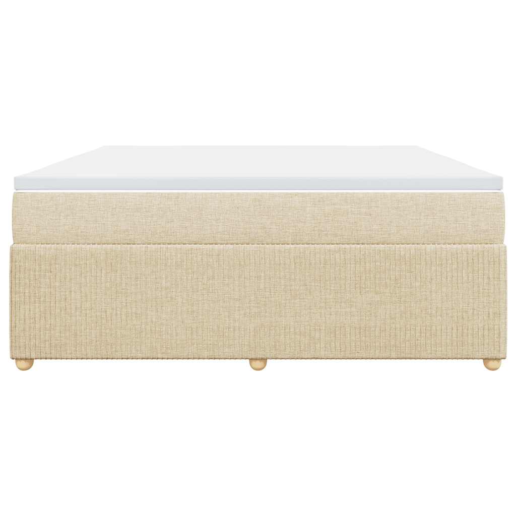 vidaXL Κρεβάτι Boxspring με Στρώμα Κρεμ 180x200 εκ. Υφασμάτινο