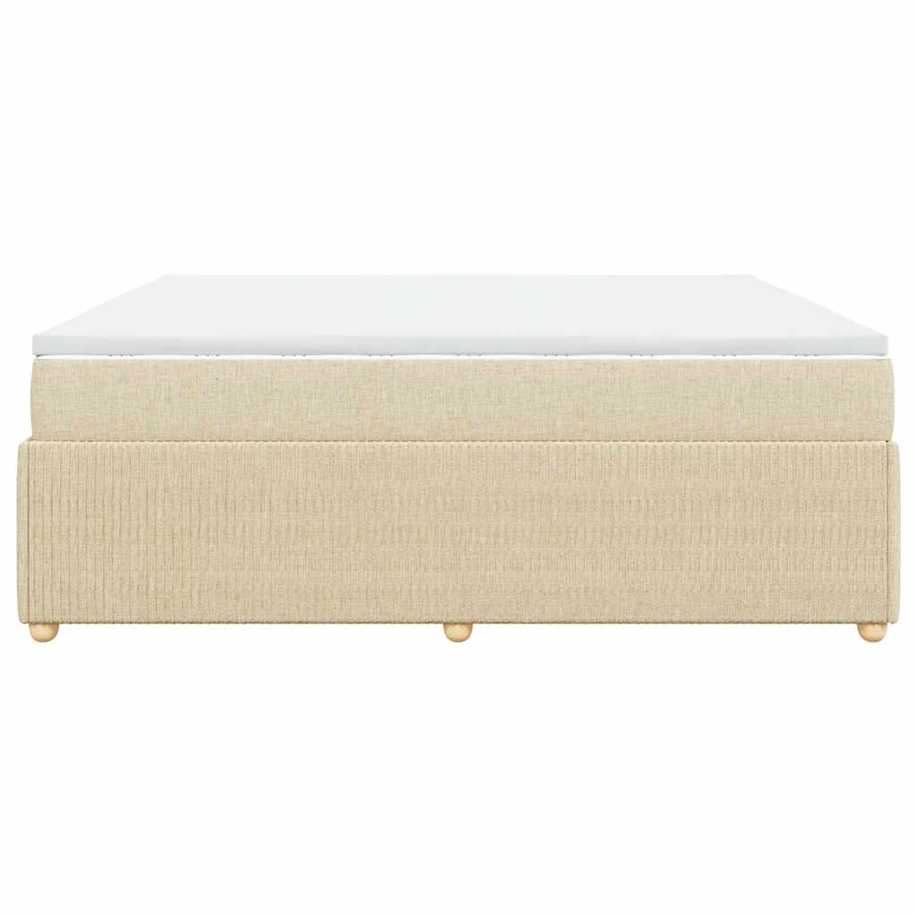 vidaXL Κρεβάτι Boxspring με Στρώμα Κρεμ 180x200 εκ. Υφασμάτινο
