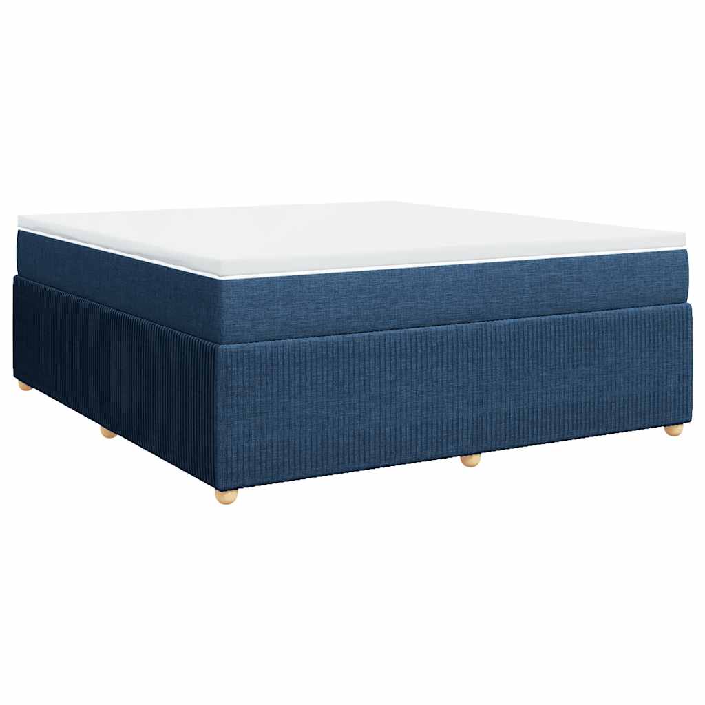 vidaXL Κρεβάτι Boxspring με Στρώμα Μπλε 180x200 εκ. Υφασμάτινο